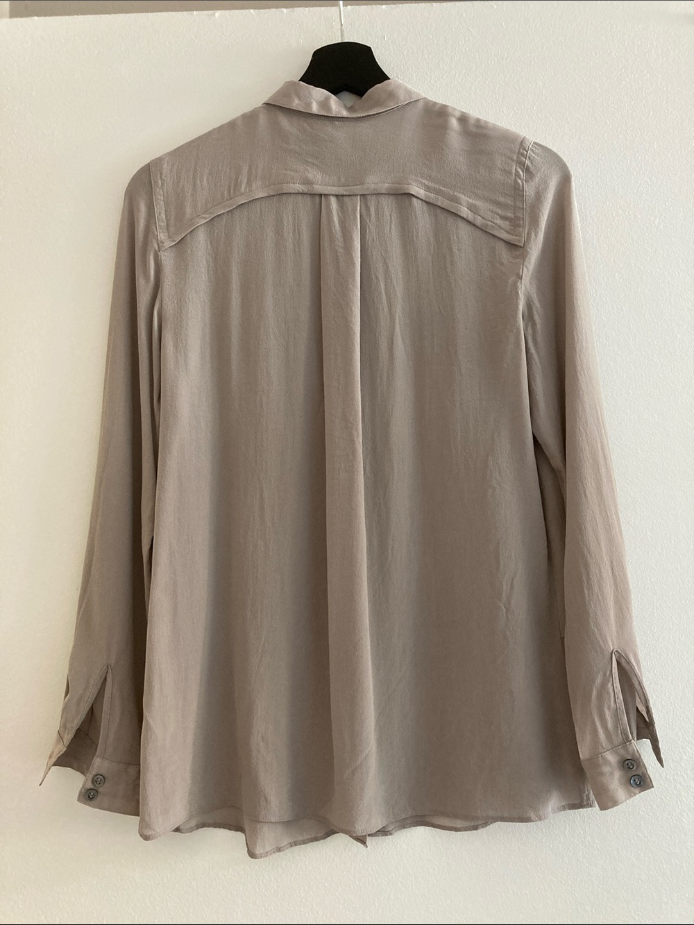 Poetry Grey Silk Layered Button-Down Shirt - Picture 3 of 3
